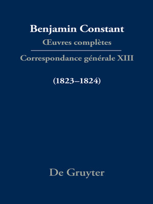 cover image of Correspondance générale 1823–1824